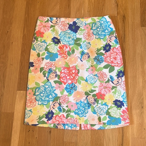 Talbots Multicolor Floral Butterfly Pattern Skirt Petite Women’s Size 2P - Picture 7 of 13